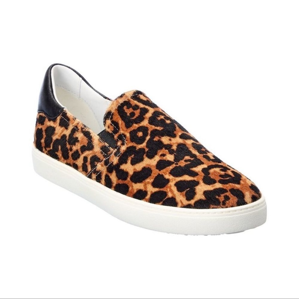 Stuart Weitzman Daryl calf hair leopard print slip on shoes size 9.5